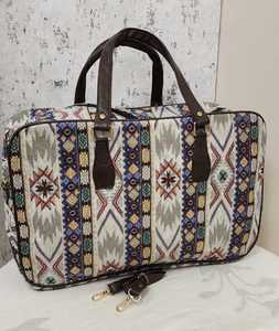 Ethnic Pattern <b>Travel</b> <b>Backpack</b> Canvas Weekender Bag Zipper Shoulder Handbag for Summer Autumn - Product Image 2