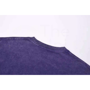 Camiseta de Punto de Manga Corta con Cuello Redondo para Hombre, Color Morado, Estilo Casual - Product Image 6