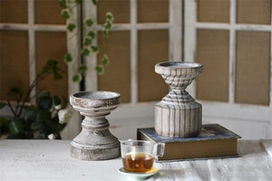 Juego de 3 Candelabros de Pilar Clásicos Vintage de Madera Maciza 100% Ecológica, Accesorio de Madera para Velas para Ramadán - Product Image 6