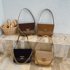 Factory Direct Wholesale Women's Vintage Faux Leather Casual Tote Bags with Chain Strap for Daily Use - Product Image 1