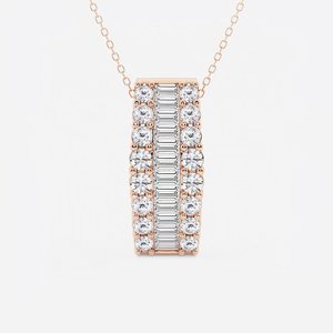 Pendentif de mode en diamant rond de laboratoire 3 CTW avec chaîne réglable, collier élégant et étincelant, bijoux fins, cadeau pour femme - Product Image 3