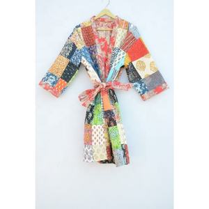 New Arrival Unisex Long Floral Kimono Robe with <b>Belt</b> Bohemian Style Sleepwear <b>Dress</b> <b>for</b> <b>Women</b> - Product Image 2