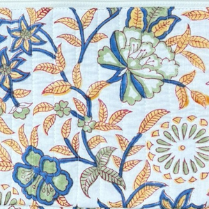 Eco Friendly Luxurious Jaipur Hand Block Printed Floral Quilted Cotton <b>Laptop</b> Sleeve Multi Pockets Skin Friendly for Office Use - Product Image 2