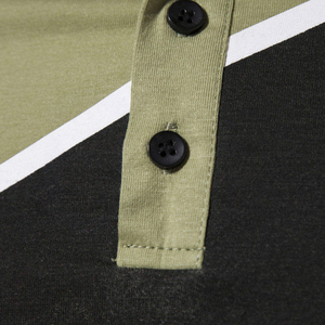 Polo de Manga Corta para Hombre con Bloques de Color, Patrón Geométrico, Tejido Informal, Corte Regular - Product Image 5