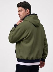 Veste de sport décontractée pour homme de marque américaine, hiver, 300g, doublure polaire, sweat à capuche, 100% coton, logo personnalisé, coupe classique - Product Image 4