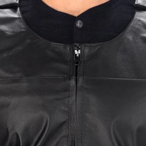 Gilet en cuir véritable sans manches élégant pour homme, gilet de motard respirant et antibactérien pour homme - Product Image 5