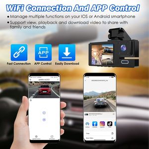 WiFi FHD 1080P WiFi <b>Car</b> Dash <b>Camera</b> 3-Channel Front & Rear Loop Recording Night Vision 170 Degree <b>for</b> <b>Reverse</b> Imaging - Product Image 6