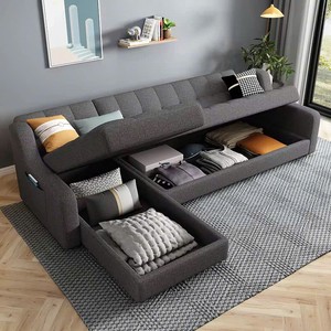 Sofá Cama Inflable en Forma de L de Diseño Europeo, con Espuma, Funda Extraíble, Tejido Ecológico Lavable, Asientos Reclinables, Suave, para Apartamento - Product Image 5