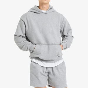 Sweat à capuche en éponge française de haute qualité pour hommes Sweat-shirt surdimensionné sans ficelle avec logo personnalisé pour l'impression numérique en hiver - Product Image 1