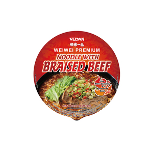 เว่ยเว่ย บะหมี่เนื้อรสเผ็ดพรีเมียม-สูตรผสมสารปรุงแต่งตามมาตรฐานขององค์การอาหารและยา (แบบถ้วย) - Product Image 3