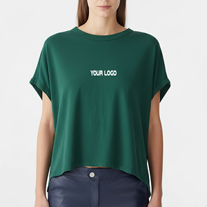 T-shirt court à col rond de couleur unie, personnalisé OEM/ODM, pour femme, été, écologique, respirant, décontracté, confortable et léger - Product Image 4