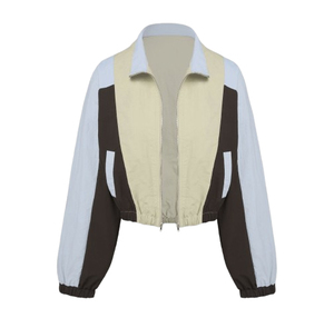 Nouvelle conception 2026 – Veste coupe-vent froissée personnalisée avec logo pour femme, color block, coupe courte, respirante, pour homme et femme - Product Image 3