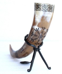 Horn beer mug Viking horn mug Nordic drinking horn <b>drinkware</b> <b>accessories</b> - Product Image 6