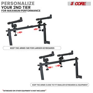 Supporto per Pianoforte Elettrico a 2 Livelli, Stile Z, Regolabile, Pieghevole, Robusto con Cinghia di Sicurezza per Strumenti a 54-88 Tasti - Product Image 6