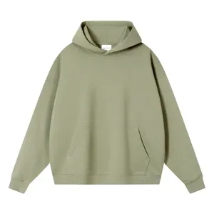 เสื้อฮู้ดดี้ลำลองแขนยาวทรงปกติ ผ้าฝ้ายแท้ 100% น้ำหนัก 350 กรัม ทรงหลวมไหล่ตก ผ้าฟลีซหนานุ่ม สำหรับฤดูหนาว ผู้ชาย แห้งเร็ว - Product Image 3