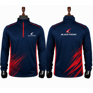 Wholesale Custom Logo Front Quarter-Zip Hooded Sport <b>Jacket</b> <b>Lightweight</b> Winter Mesh Panel - Product Image 5