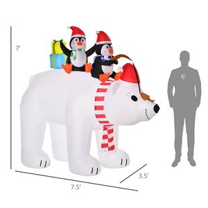 Decoraciones Inflables Navideñas para Jardín con Luces LED de 7 pies, Oso Polar y Pingüinos, Perfectas para las Fiestas - Product Image 3