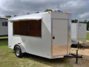 Compre un Remolque de Comida Móvil Usado de 12 pies Totalmente Equipado, Camioneta de Cocina Comercial, Camión de Comida Callejera para Catering - Product Image 1