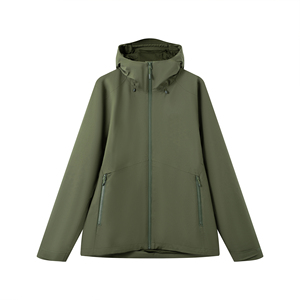 Chaqueta Impermeable con Capucha para Hombre, Color Sólido, Informal, para Otoño, Corte Regular, Cierre de Cremallera, Verde, Exterior de Poliéster - Product Image 2