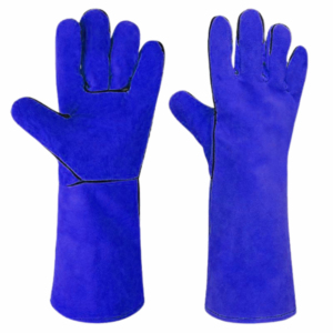 Gants de soudage TIG en cuir pleine paume, résistants au feu, antistatiques, pour le travail au foyer, la grillade et les cheminées - Product Image 2