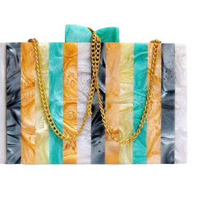 Pochette en résine à motif bohème de bonbons, écologique, durable, fabriquée sur mesure avec des poignées et des chaînes en laiton par CRAFTING CRAFTS - Product Image 5