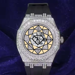 Relojes Mecánicos Automáticos de Lujo con Grabado de Logotipo, Hechos a Mano, Totalmente Cubiertos de Diamantes, Estilo Hip Hop, con Diamantes Moissanite VVS Color D - Product Image 3