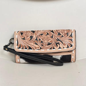 2025กระเป๋าสตางค์หนังวัวแท้สำหรับผู้หญิงกระเป๋าคลัทช์อเนกประสงค์สไตล์ตะวันตกหนังวัวแท้ - Product Image 4