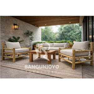 Ensemble contemporain en bois massif Teak Branch, table basse et canapé-lit pour usage extérieur - Product Image 2