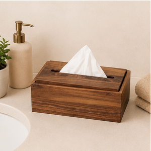 Premium Solid Black Walnut Wooden Tissue Box Cover Minimalist Handmade Rectangular Facial <b>Paper</b> <b>Holder</b> For Home Office Decor - Product Image 2