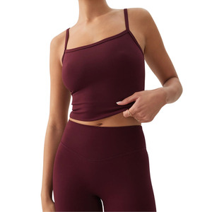 Top de tirantes sin espalda para mujer, personalizado al por mayor, de verano, sin mangas, color liso, informal, básico, para yoga, running y fitness - Product Image 1