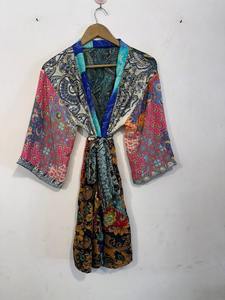 Kimono Cardigan Patchwork Trois-quarts Léger Longue Robe de Plage Bohème Printemps-Été Élégant pour Demoiselle d'honneur - Product Image 2