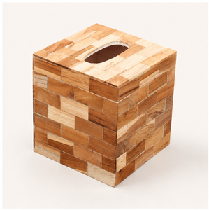 Boîte à mouchoirs en bois à carreaux faite à la main, écologique, carrée, pour la maison, le bureau et la décoration d'hôtel, à bas prix - Product Image 3