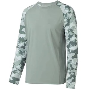 เสื้อตกปลาแขนยาวผู้ชาย UPF 50 ป้องกันแสงแดด ปรับแต่งโลโก้ได้ พิมพ์ลายแบบ Sublimation ผ้า Spandex/Polyester ต้านเชื้อแบคทีเรีย - Product Image 1