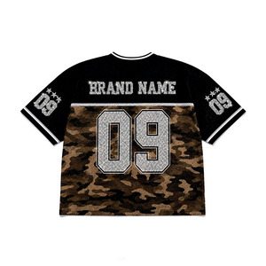 Maillot de football américain personnalisé en maille polyester avec strass et col en V pour femme, uniforme d'équipe, marque Camo, OEM, haut de sport de football - Product Image 5