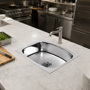 Évier de cuisine rectangulaire en acier inoxydable brossé à montage sous plan, à cuve unique, moderne, profond, facile à nettoyer, pour usage intérieur 5 - Product Image 3