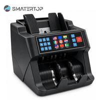 Contadora de Billetes Smartertop 1CIS Mix Value Counter, Puede Contar VND, USD, EUR con Cantidad Total, Contadora de Billetes de Carga Frontal, Clasificadora de Billetes