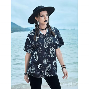 <b>Hawaiian</b> <b>Shirts</b> <b>Women</b> Tropical Floral Fishnet V Neck Button Tshirt Summer Beach Short Sleeve Blouses <b>Shirts</b> Spandex Fishing - Product Image 4