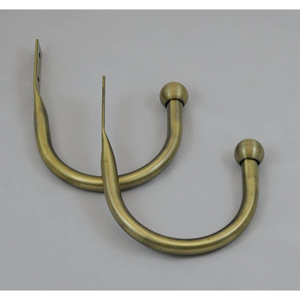 Attaches de rideaux en métal noir courbé avec motif feuille, style classique, pour la décoration des fenêtres. - Product Image 3