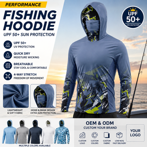 Vêtements de pêche unisexes grande taille confortables pour l'extérieur, protection UPF 50+, imperméables, coupe-vent, respirants, séchage rapide - Product Image 1