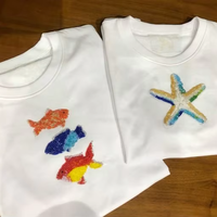 Top corto de algodón acanalado blanco personalizable con bordado de cuentas y parche de flor de orquídea amarilla para mujer, ropa de moda de verano.