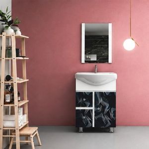 Milano Collection Eco <b>Wall</b>-Mounted Ceramic Basin Bathroom Vanity Table with <b>Mirror</b> Included Indigo collection Design From India - Product Image 1