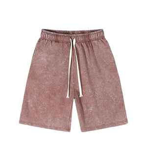 Short tie-dye de style américain de qualité supérieure pour hommes, 100 % coton, taille à cordon, short élégant. Créez votre marque avec nous. - Product Image 1