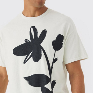 T-shirt décontracté pour homme, 100% coton, col rond, couleur unie, grande taille, imprimé graphique, respirant, anti-plis, avec logo personnalisé - Product Image 4
