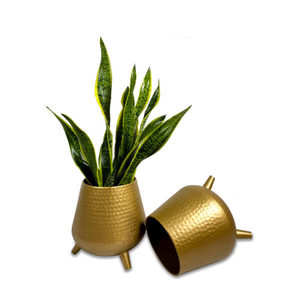 Modern Luxury Hammered Gold Metal Flower <b>Pot</b> Planter with Stand Leg Decorative Brass Tabletop Indoor <b>Plant</b> <b>Pot</b> Holder Flower <b>Pot</b> - Product Image 1