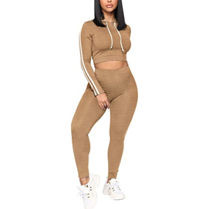 ชุดเสื้อกล้ามมีฮู้ดติดกระดุมลูกไม้พิมพ์ลายตามสั่งสำหรับผู้หญิง ODM 2 ชิ้น ผ้ายืด/โพลีเอสเตอร์ แบรนด์ส่วนตัว - Product Image 1