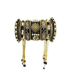 Ensemble de bracelets de mariage en perles blanches de luxe plaqués or, bijoux tendance pour femmes musulmanes - Product Image 6