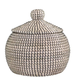 Handwoven Eco-Friendly Seagrass Round <b>Storage</b> <b>Basket</b> with <b>Rope</b> Handles and Lid for Daily Home Decor Use Made in Bangladesh - Product Image 6