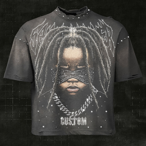 เสื้อยืดคอตตอนแท้ 100% ประดับคริสตัล สไตล์ฮิปฮอป ทรงปกติ ไหล่ตก ระบายอากาศได้ดี ไม่เป็นขุย คุณภาพสูง - Product Image 1