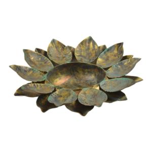 Cuenco para servir con forma de hojas reales de hierro de alta calidad, cuenco de comida de Metal a la moda, acabado antiguo de latón para el hogar, restaurante, fiesta, ocasión - Product Image 1