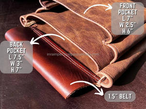 Ceinture en nylon durable en cuir véritable fabriquée à la main 6x pochettes extérieures à fort grossissement grands accessoires de chasse robustes - Product Image 5